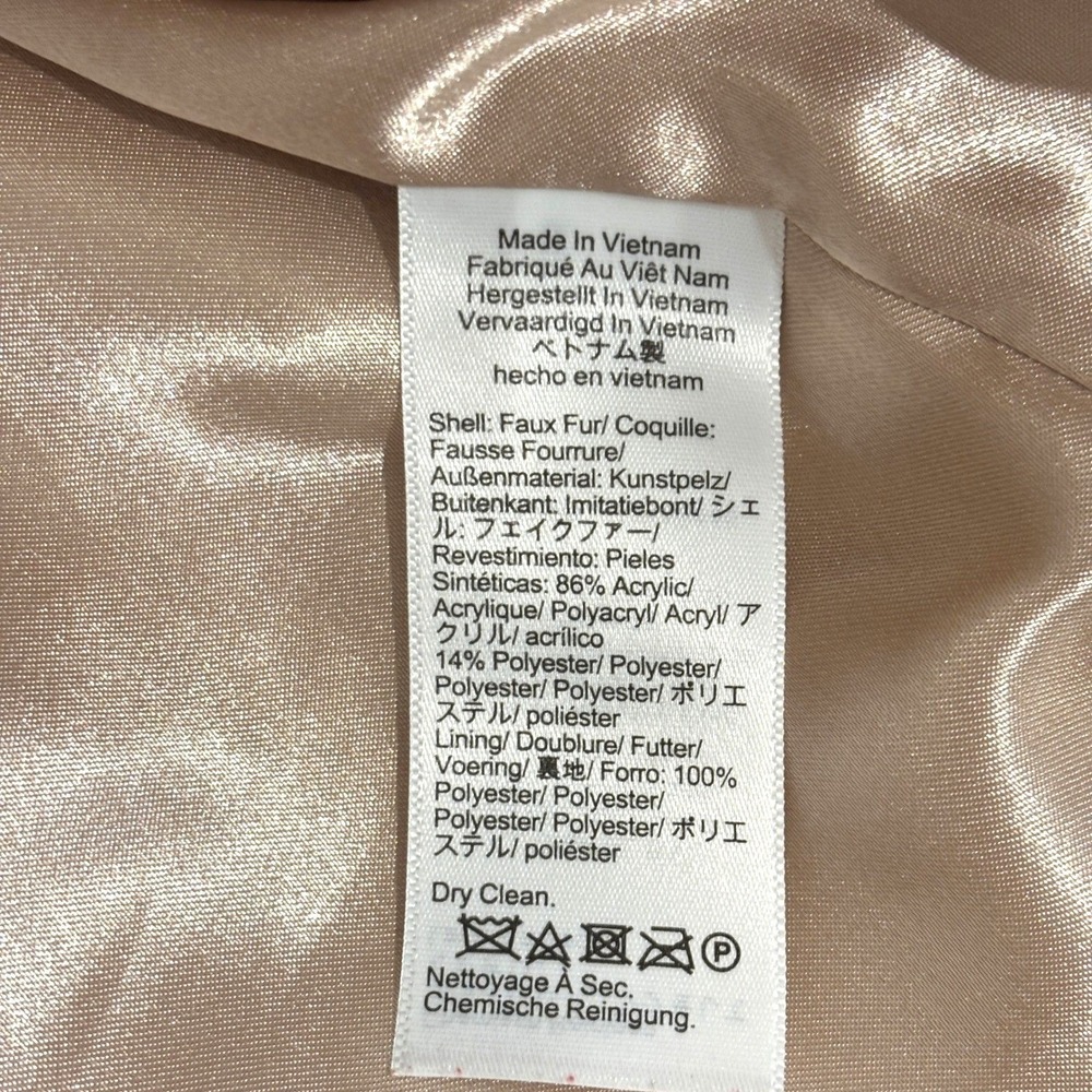 J.Crew Faux Fur Jacket Coat Womens L Ivory Cream Full Zip Teddy Bear High Pile - Picture 8 of 9